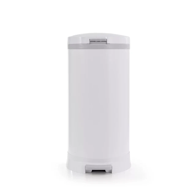 Bubula Premium Steel Diaper Waste Pail with Step Open, White