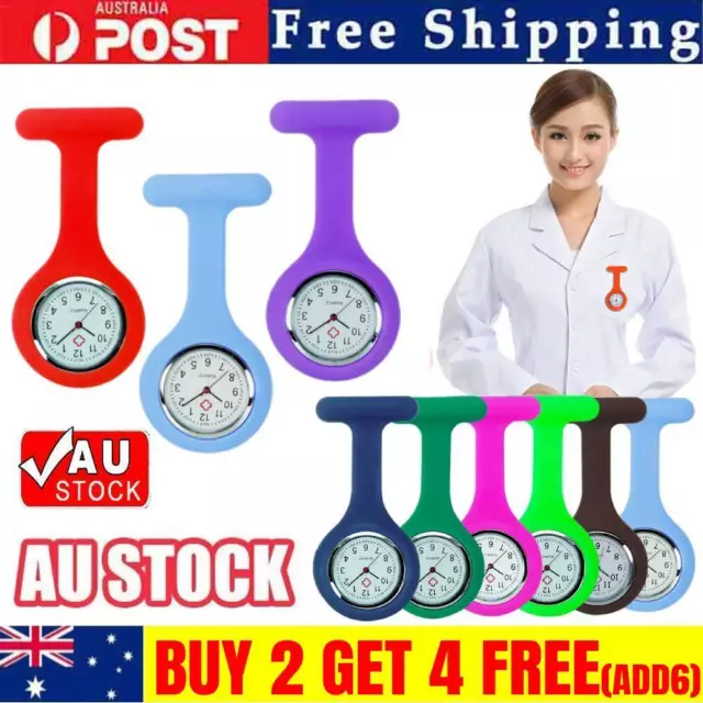Silicone Nurse Watch Brooch Tunic Fob Nursing Nurses Pendant Pocket Watch AU