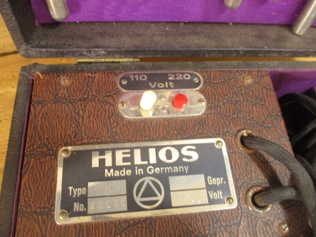 HELIOS Hochfrequenz/Reizstromgerät Heilapparat mit Beschreibung & Koffer 1920 2