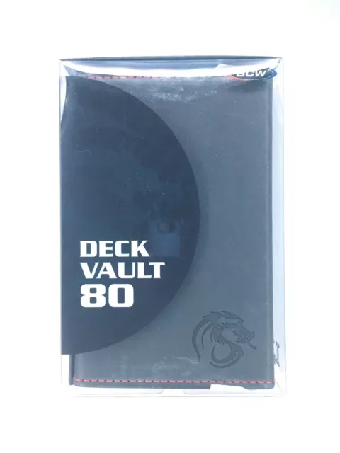 BCW DECK VAULT LX 80 ~ BLACK ~ Premium Leatherette Box w Dice Tray 1-DVLX80-BLK