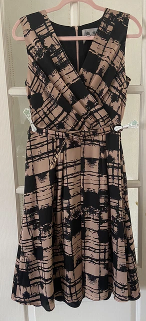 WOMEN S AUSTIN REED Signature Blush Check Dress Size 16 Pink Black