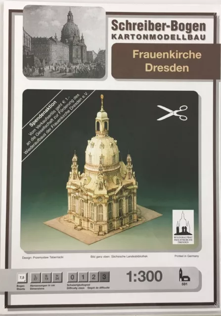 Schreiber-Bogen Kartonmodellbau Frauenkirche Dresden | Modellbausatz 1:300