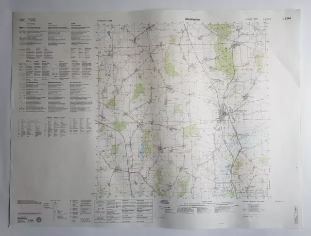 Altentreptow, Meßtischblatt, Landkarte, Topographie, Heimatkunde, Wandern