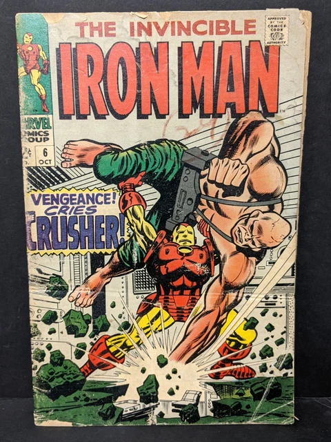 Low Grade Invincible Iron Man #6 1968 Marvel Comics  SILVER AGE