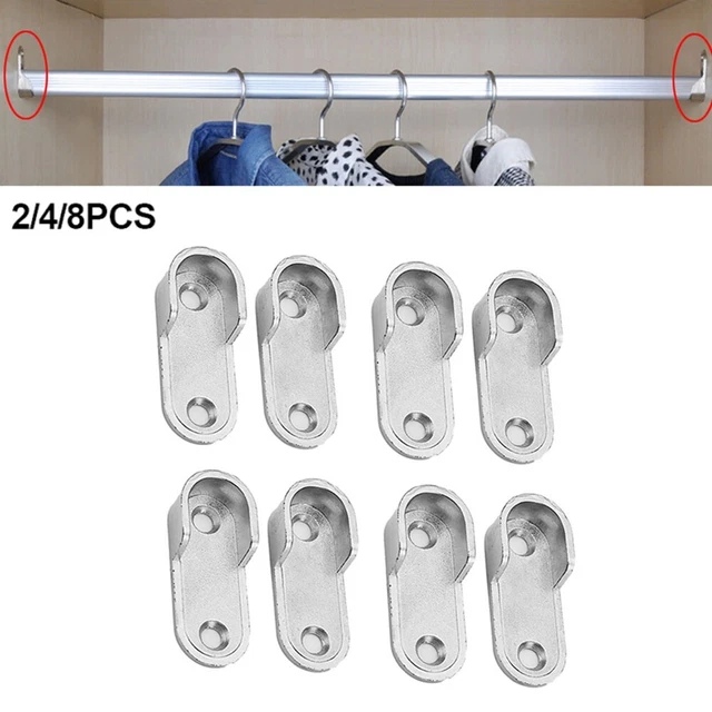 Supporto staffa palo asta armadio antiscivolo e resistente confezione argento da 2/4/8
