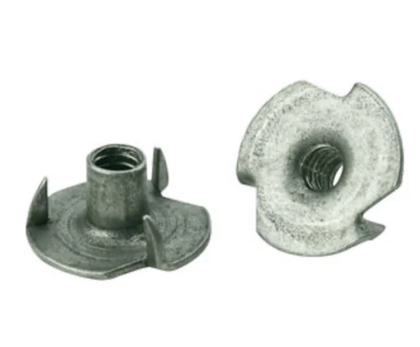 Bag Of 100) Fastenal 1137965, 1/4-20 x 7/16 Plain Finish 3 Prong Tee Nut, Steel