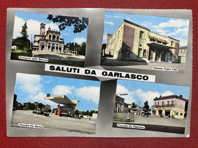 Cartolina - Saluti da Garlasco - Vedute diverse - 1960 ca.