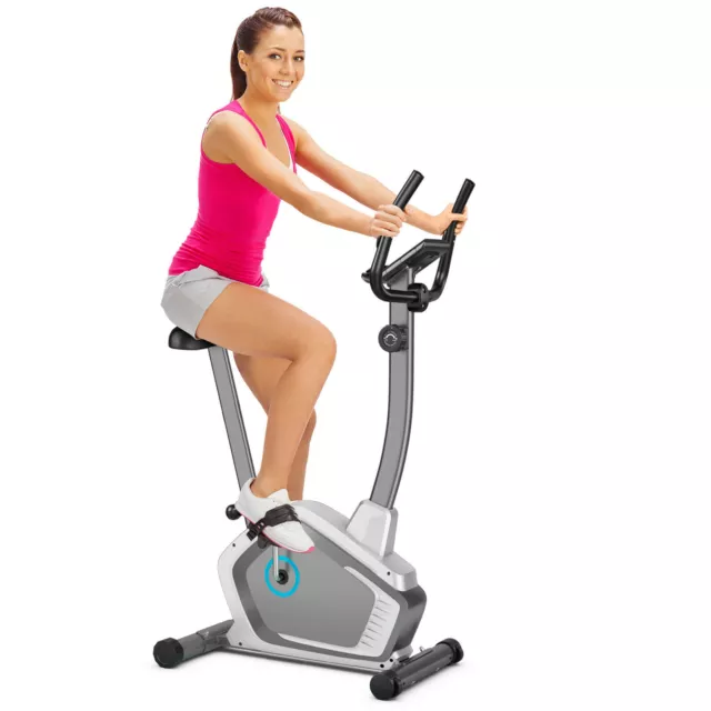 Magnetic Upright Exercise Bike Cycling Bike W/Pulse Sensor 8-Level Fitness