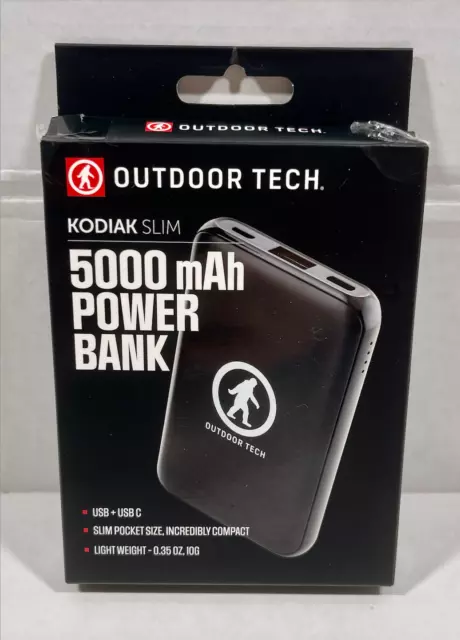 Outdoor Tech Kodiak Slim 5000 mAh Power Bank Portable Charger USB + USB C