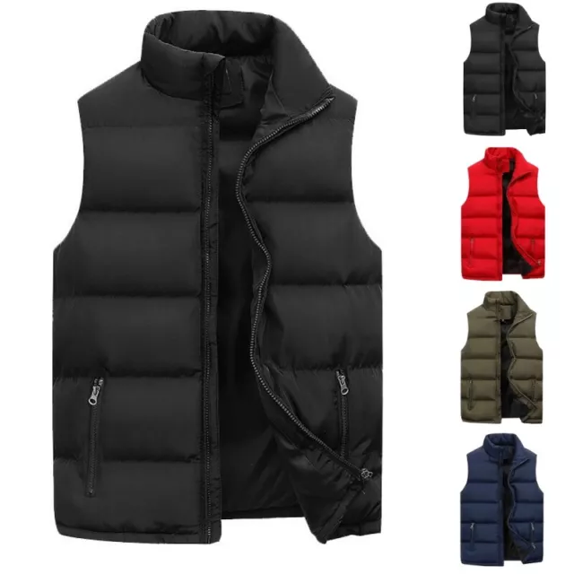 Mens Winter Warm Body Warmer Gillet Waistcoat Padded Quilted Sleeveless Coat Top