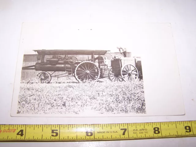 PORT HURON Steam Traction Engine Tractor Water Wagon RPPC Post Card Hit Miss