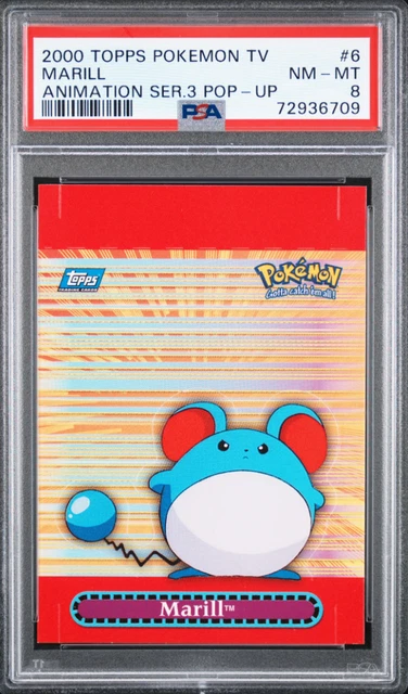Topps Animation 2000 TOPPS POKEMON TV Animation Series 3 Pop-Up #6 Marill PSA 8 Neuf ...