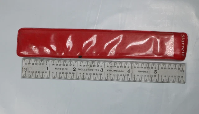 LS Starrett C604RE Pocket Steel Rule with Inch Graduations, 6" Tempered Ruler