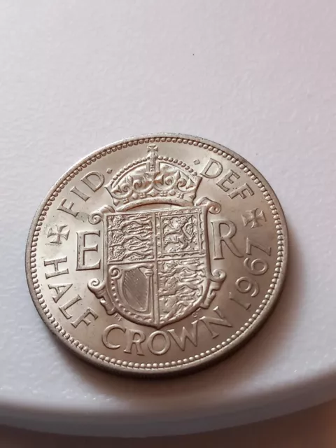 1967 Queen Elizabeth 11 Half Crown Coin, Superb Uncirculated Condition.