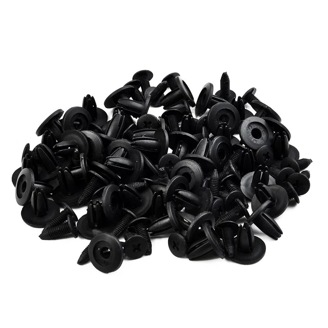 20 Rivets Plastique Noir Sourcing Map - 10mm Diamètre Pour Fixation Auto, Panneaux