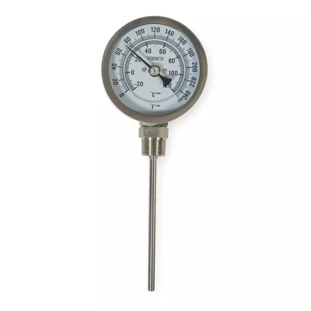 GRAINGER APPROVED 1NGD3 Bimetal Thermom,5 In Dial,0 to 250F