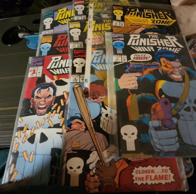 Lot# 1322 Marvel COMICS Books "The Punisher War Zone" 1-7 & 9