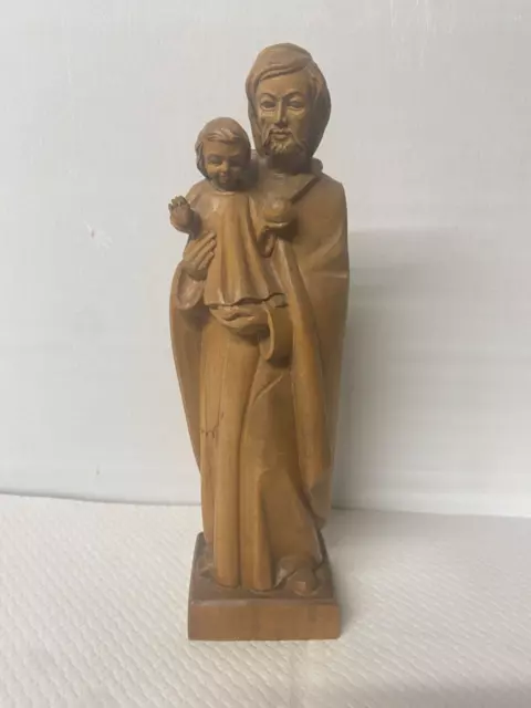 Statue en bois saint Joseph avec enfant au bras très sympathique 🤩🤩🤩🤩