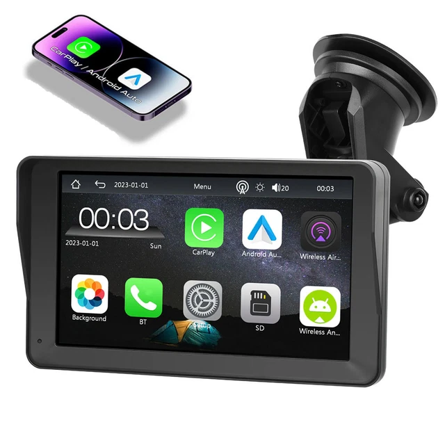 7 INCH CAR Radio Wireless Apple Carplay Android Auto Portable Touch ...