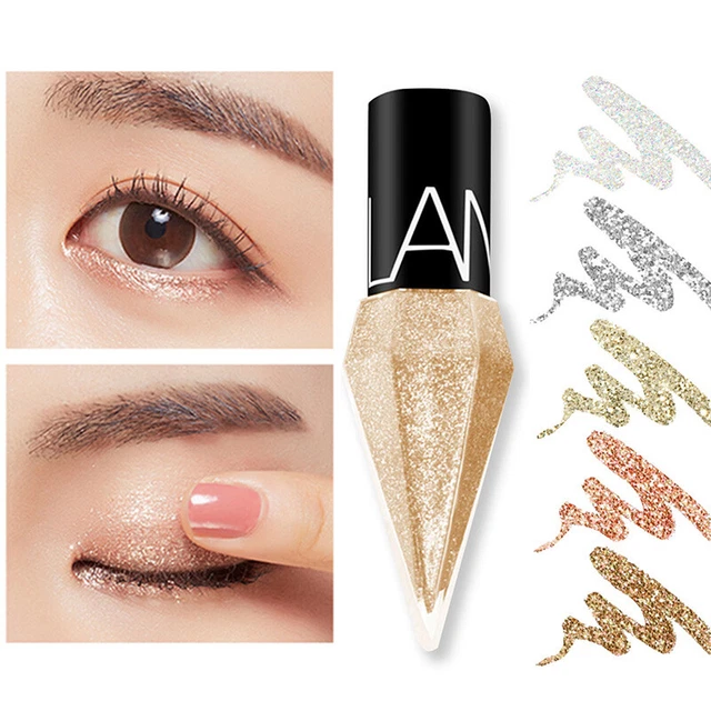 Delineador de ojos líquido brillante brillante de larga duración delineador de ojos sombra de ojos ❀