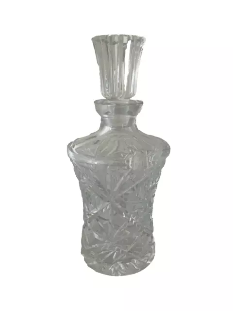 Glass Whiskey Decanter - Geometric Stopper 750ml Good Condition  - FREE POSTAGE