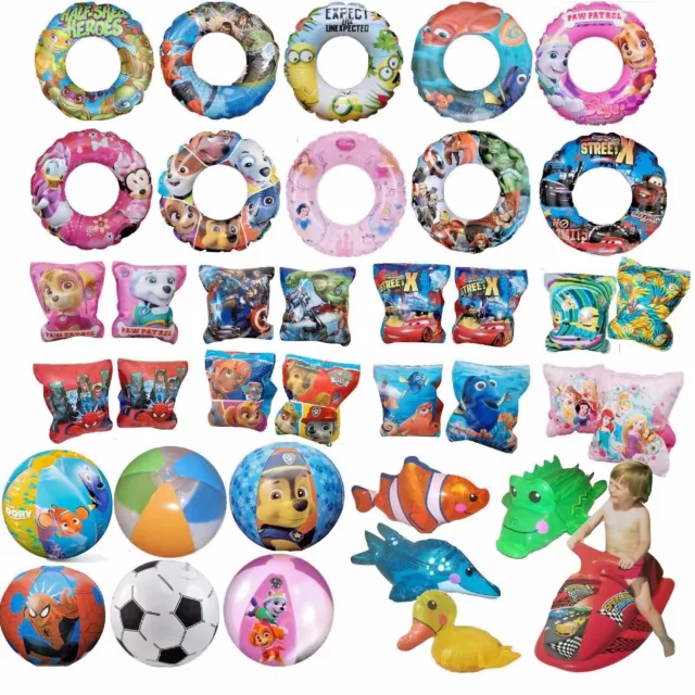 Kids Boys Girls Inflatable Swim Rings Arm Bands Beach Ball Toys Armbands