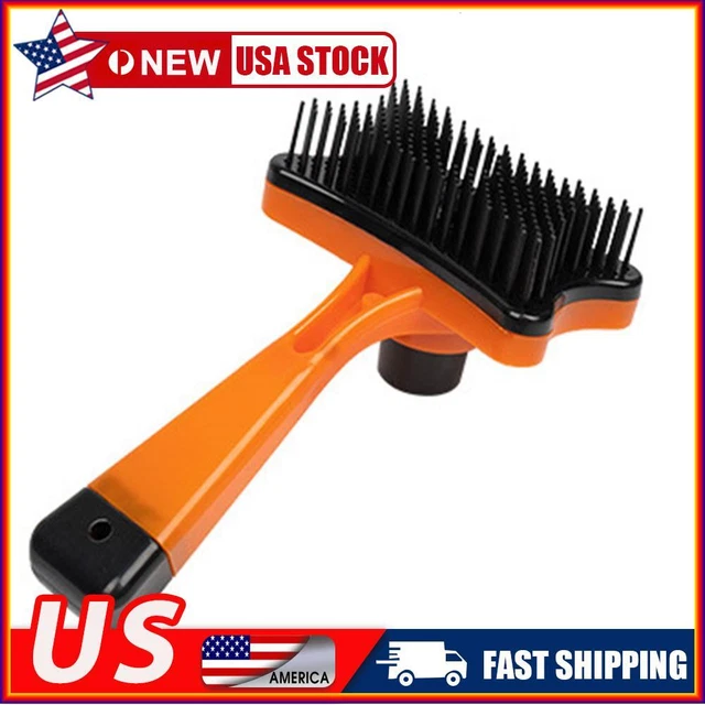 Dog Cat Brush Hair Removal Shedding Comb Puppy Kitten Fur Groomer (Orange)