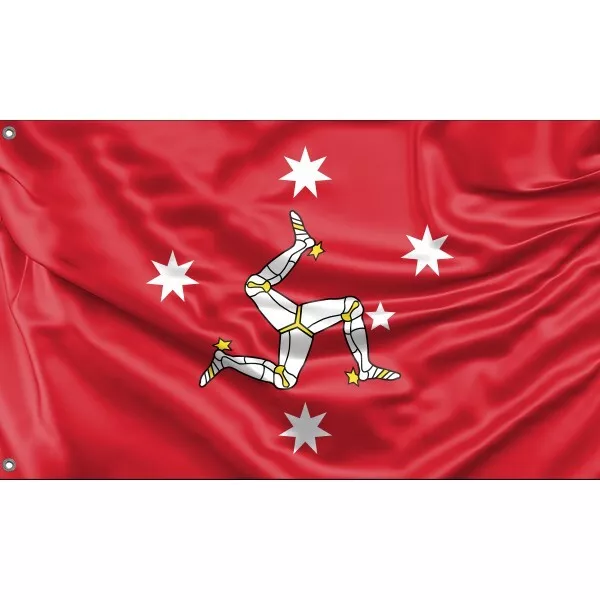 Australian-Manx Flag I Unique Design, 3x5Ft/90x150 cm, EU Made