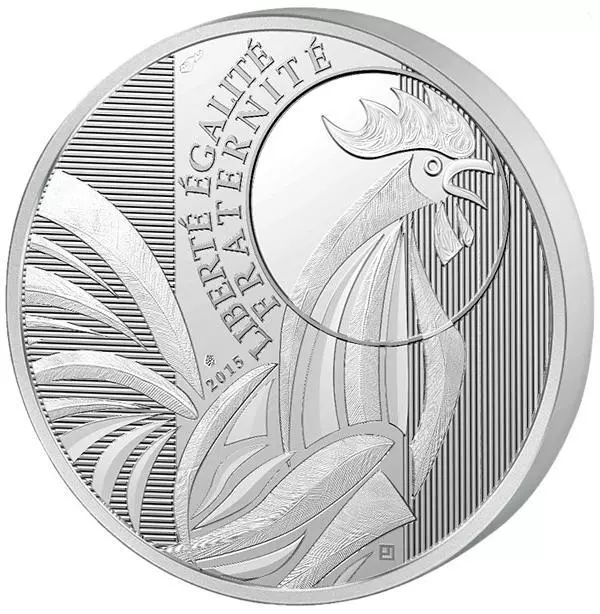 10 Euro Frankreich - Hahn 2015 - Silber - Silbermünze - Silberbarren