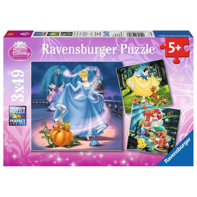 RAVENSBURGER PUZZLE BLANCANIEVES Cenicienta Arielle Puzzle infantil 3 x ...