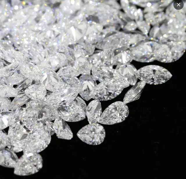 Diamant cultivé en laboratoire CVD en vrac 3 x 5 MM forme de poire couleur...