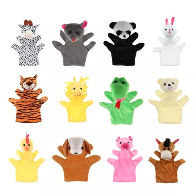 23cm Soft Plush Animal Hand Puppets for Kids Adults Pretend Role Play Toy