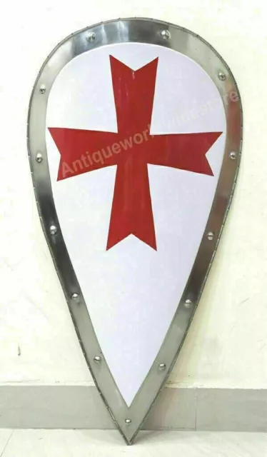 Bouclier médiéval en métal de chevalier templier Shied Crusader avec...