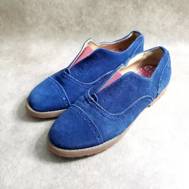 Tommy Hilfiger Womens Honeymoon Size 7 Blue Leather Slip On Laceless Oxford Flat 3