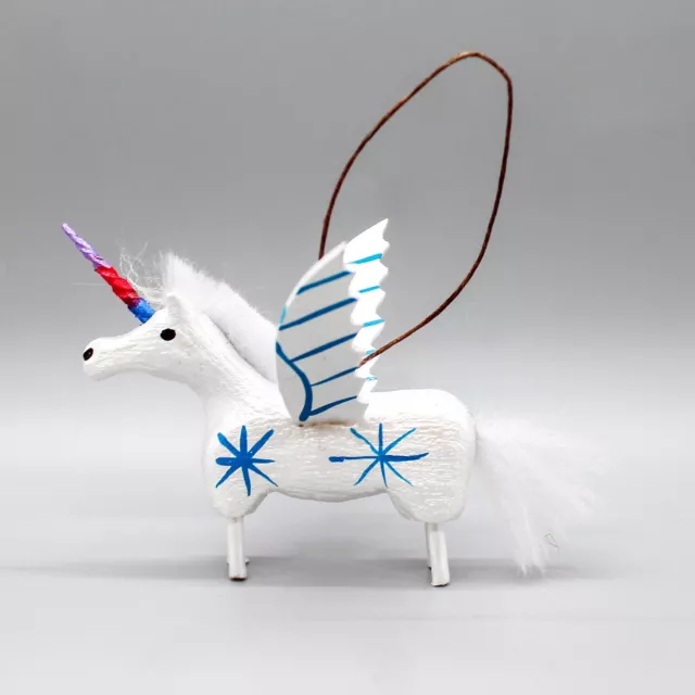 Navajo Folk Art-Flying Unicorn Ornament-Chandler Begaye-Native American