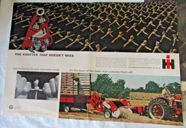 IH International Harvester bale knotter large print AD poster 2 pages