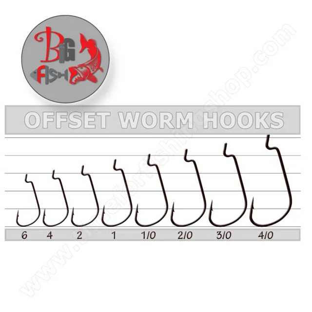 100pcs EWG Offset Worm Hooks Extra Wide Gap Soft Plastic Bass Bait Fishing  Hook