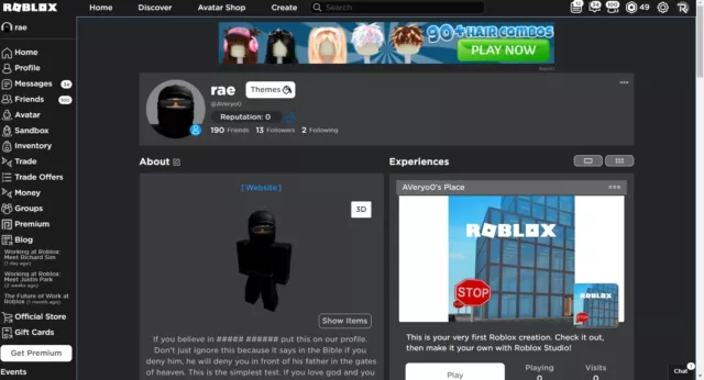 Stacked roblox account (bunch of robux/toy codes)