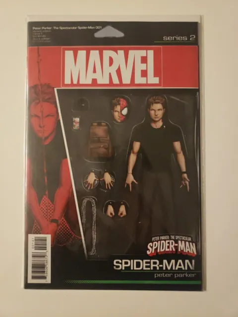 Peter Parker Spectacular Spider-Man #1 JTC Action Figure Variant Marvel 2017 NM