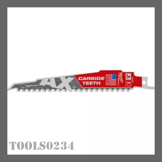 48-00-5221 Milwaukee AX 6" Sawzall Blade 5 TPI Carbide Teeth