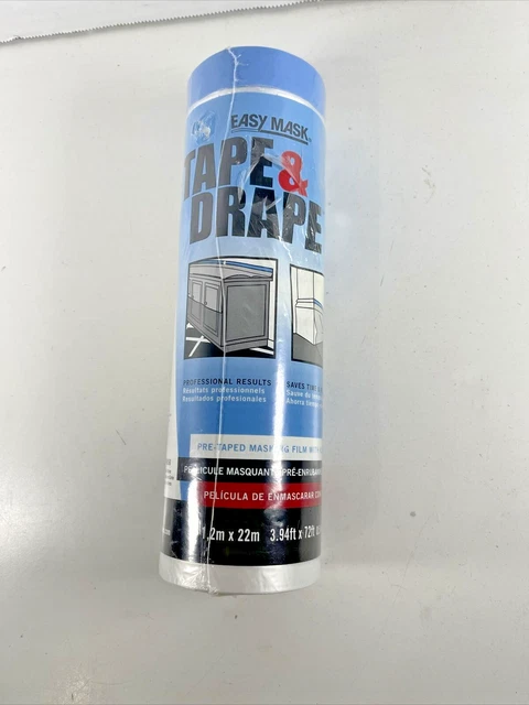 NEW Tape & Drape 3.94 x 72 ft .5mil Painting Masking Tape & Drop Cloth Combined