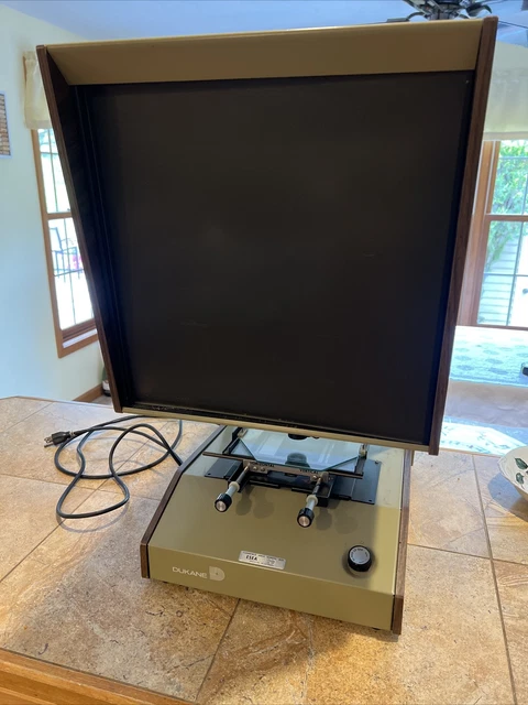 Dukane Microfilm Reader Display Viewer Microfiche Turns on Needs new Bulb