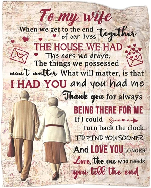 To My Wife Blanket From Husband, Anniversary Birthday Gifts For Wife
