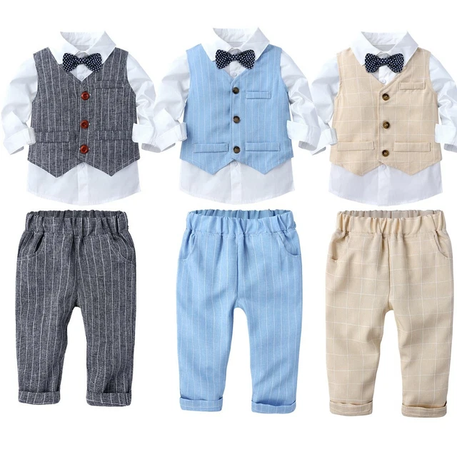 Jungen Anzüge Gentleman Hemd Anzugsweste Weste Hose 3tlg Geburtstag Hochzeit