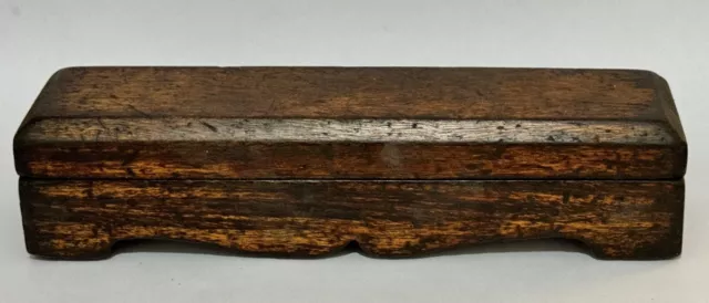 Antique Vintage Natural Oilstone Oil Stone Wooden Box Workshop Tool Home Razor