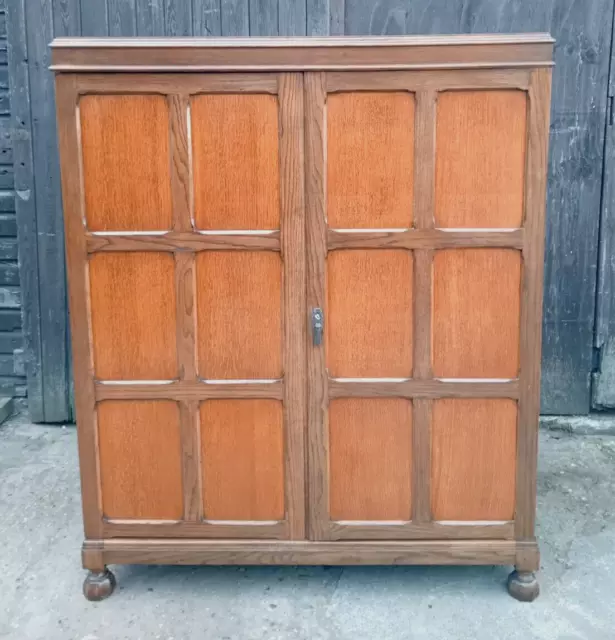 Quality Oak Arts Crafts Cotswold  Compactum  Wardrobe Double Wardrobe