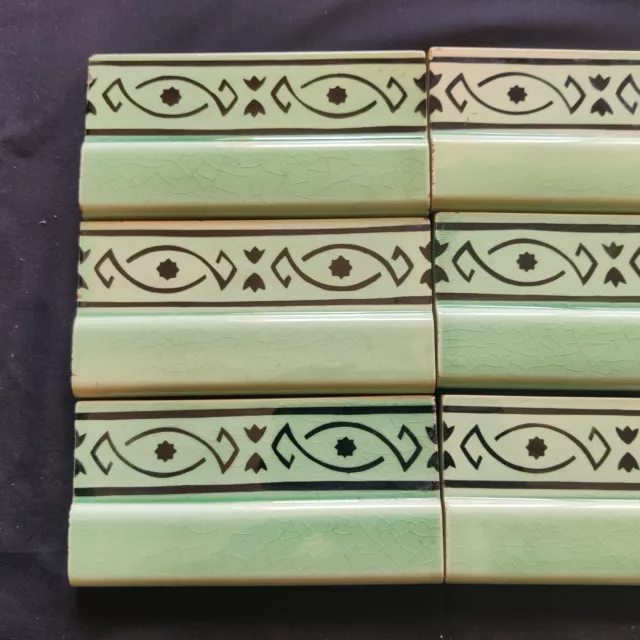 1940s Vintage Architecture Furniture Tiles 9 Pcs Majolica Art Nouveau Japan 4