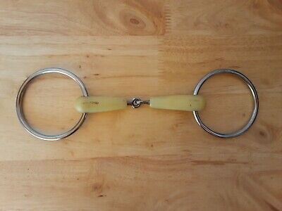 Tigerbox Happy Mouth Bit 11.5cm Loose Ring Double Joint with a Roller Horse Pony Bar Mouth Snaffle 
