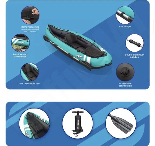 BESTWAY HYDROFORCE VENTURA Kayak Inflatable Cruising Rowing Boat NEXT