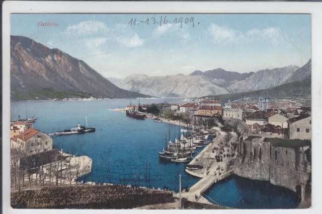 AK Kotor, Cattaro, Hafen, 1909